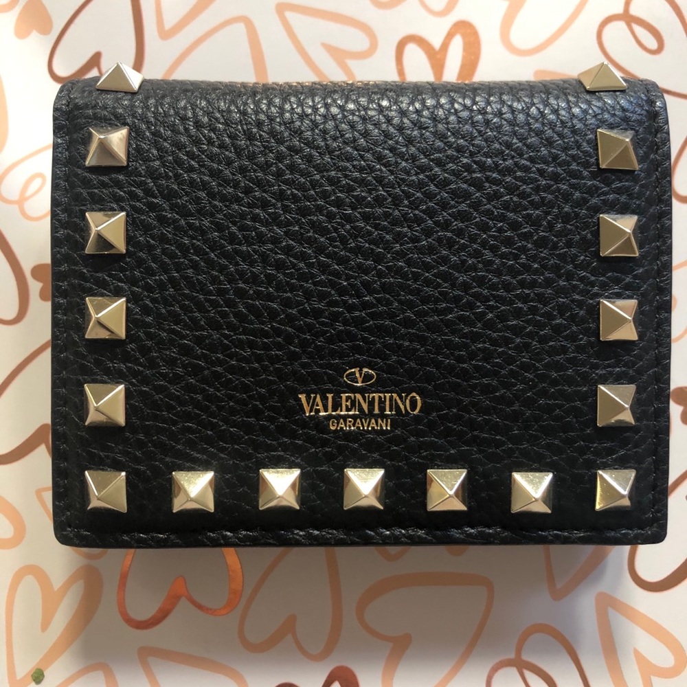 Valentino Garavani Rock stud Leather Bifold Wallet